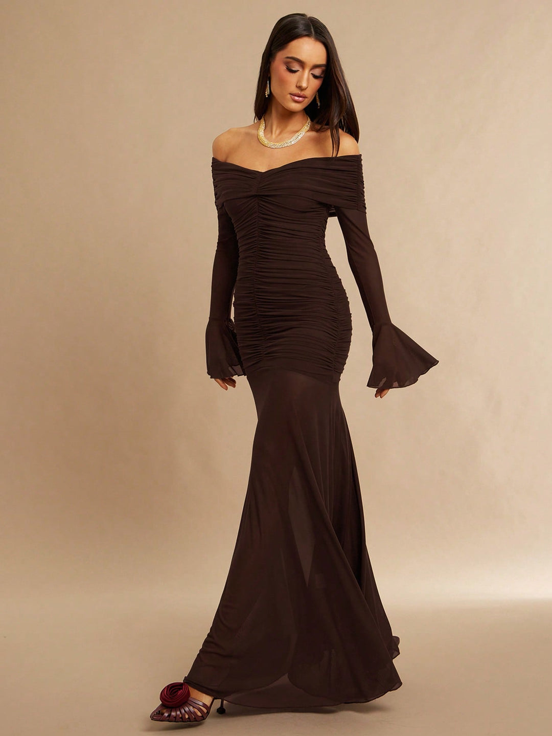 Rochie maxi SHEIN, maro