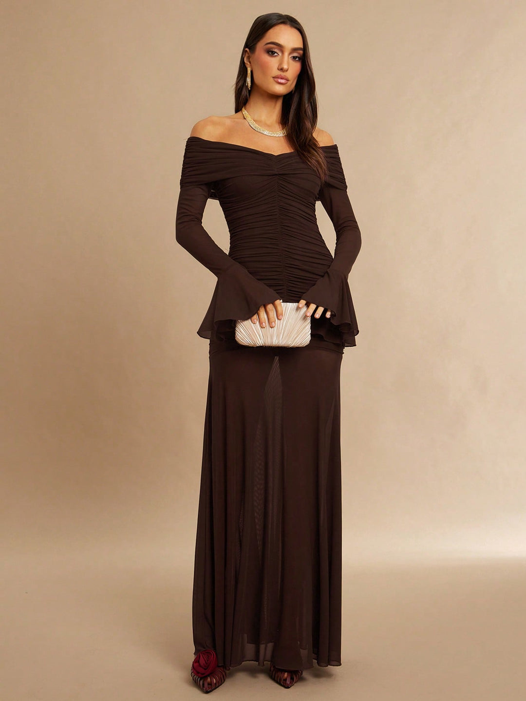 Rochie maxi SHEIN, maro