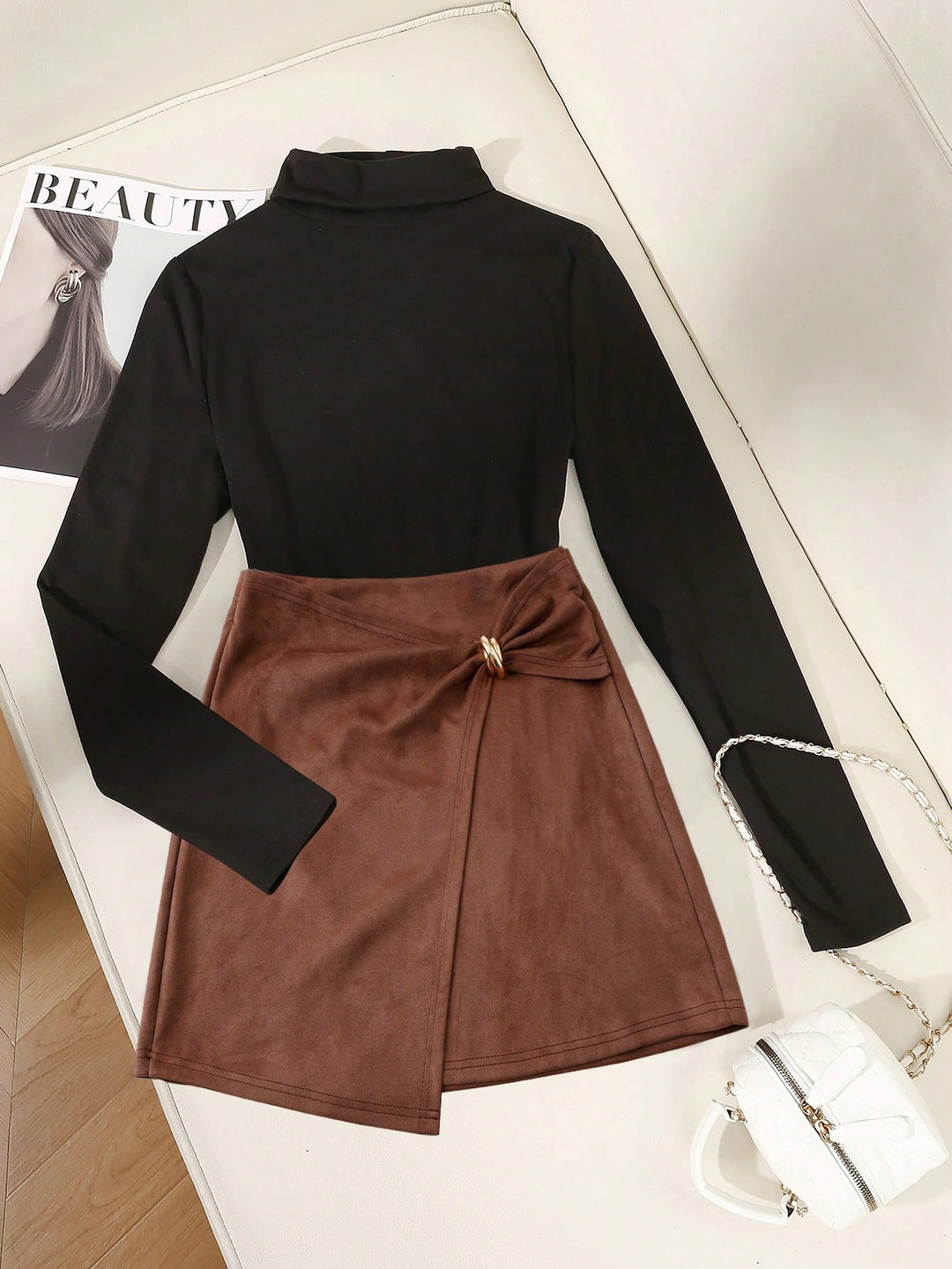 SHEIN maxi szoknya, barna