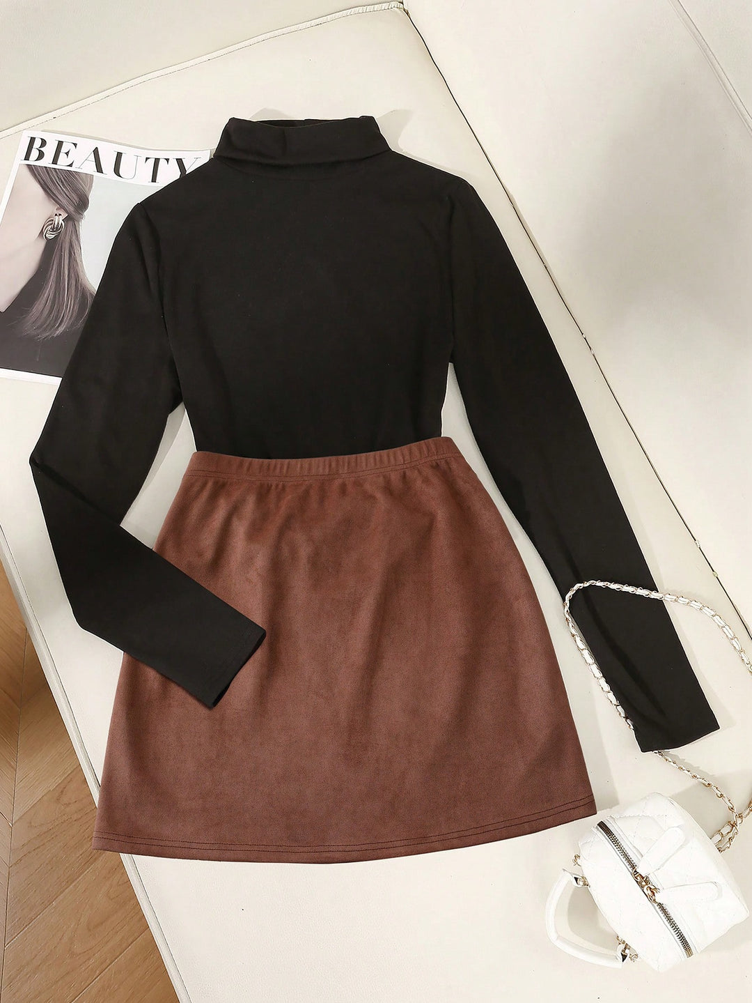 SHEIN maxi szoknya, barna