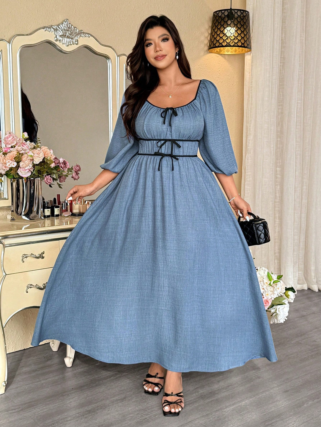 Rochie maxi SHEIN, albastru