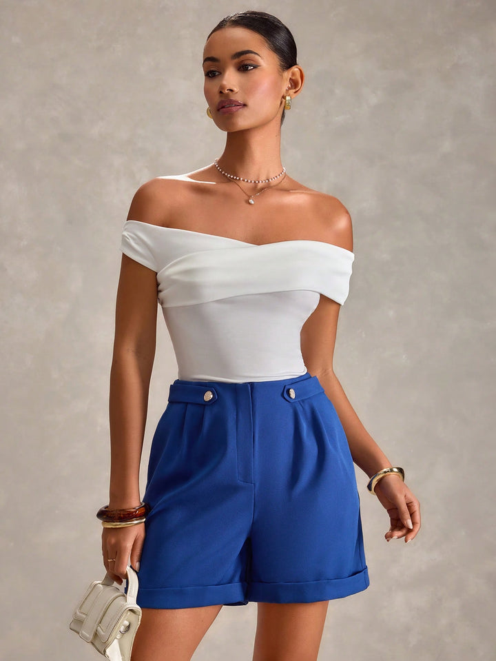 Pantaloni scurți SHEIN, albastru