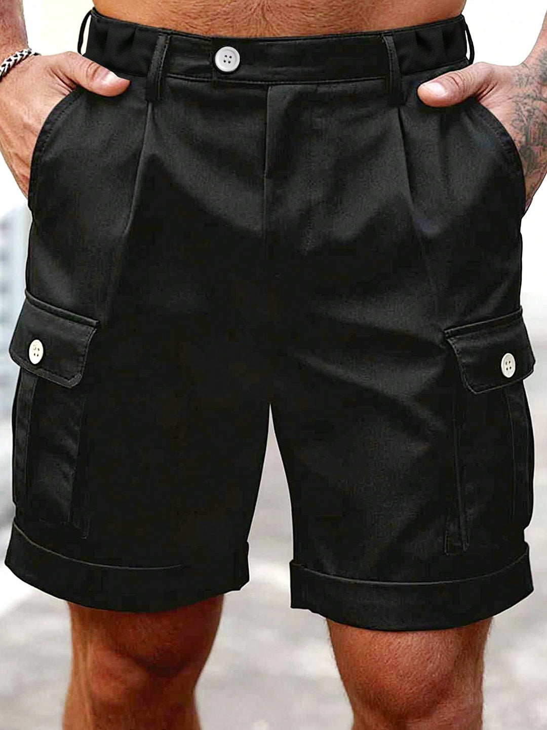 Pantaloni scurți SHEIN, negru
