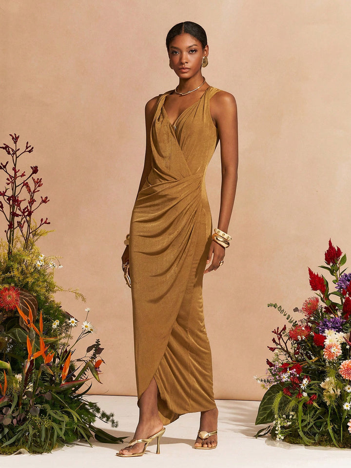 Rochie maxi SHEIN, auriu