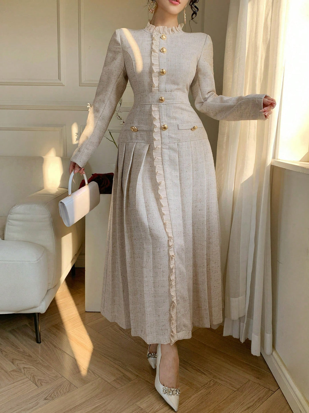Rochie midi SHEIN, portocaliu