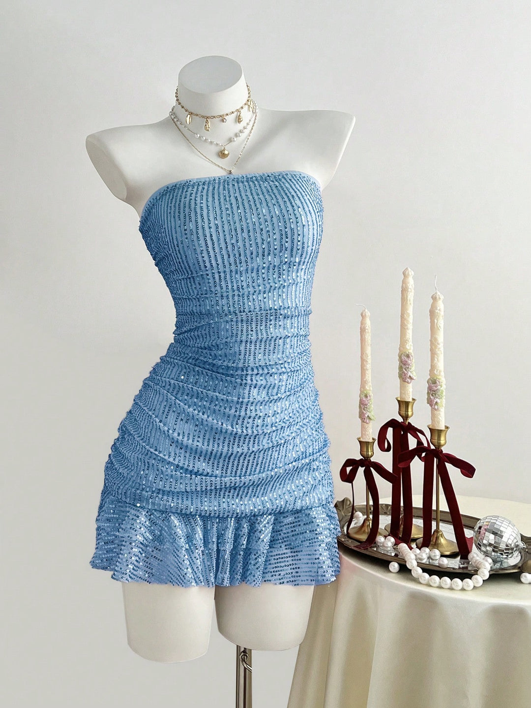 Rochie scurtă SHEIN, albastru