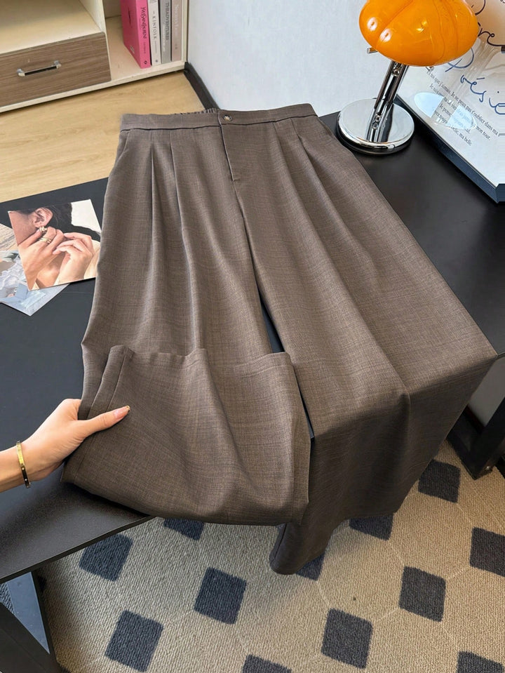 Pantalon de costum SHEIN, maro