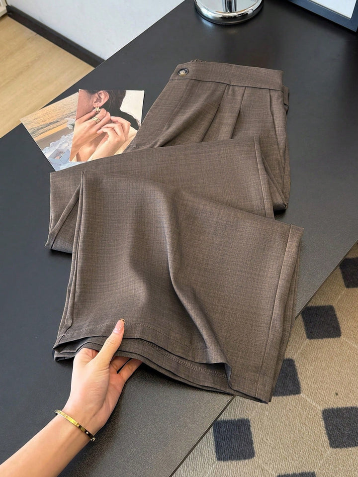 Pantalon de costum SHEIN, maro