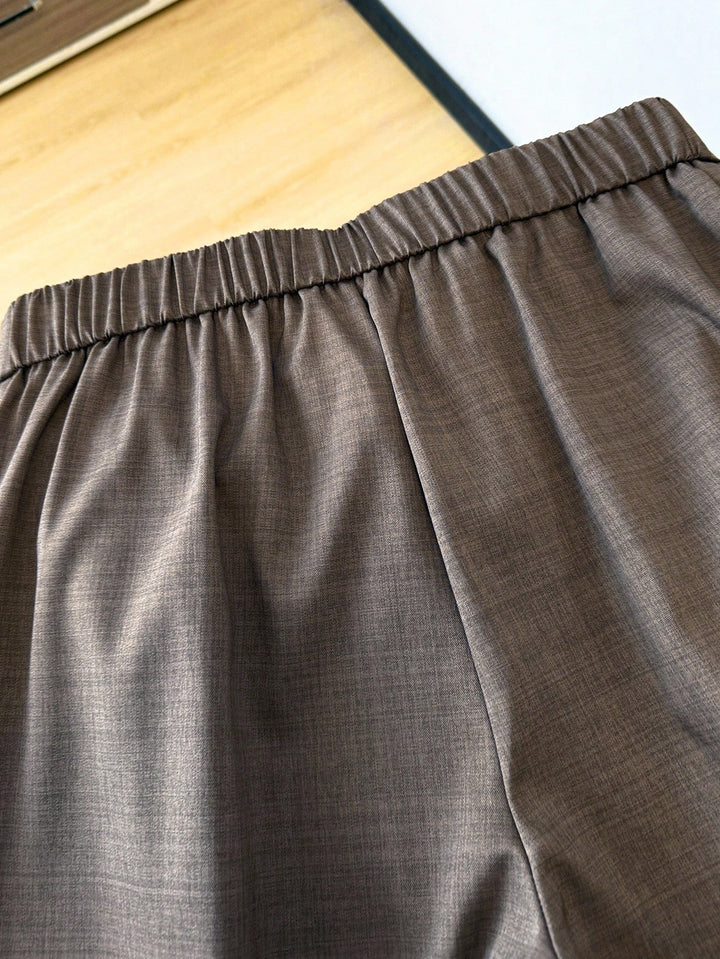Pantalon de costum SHEIN, maro