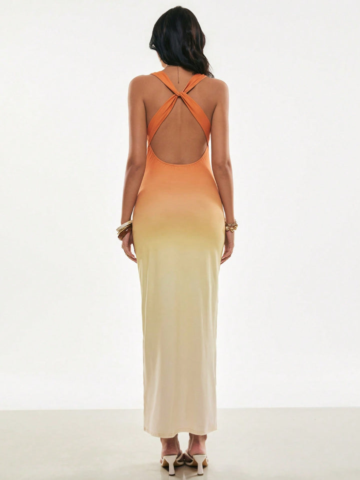 Rochie maxi SHEIN, portocaliu
