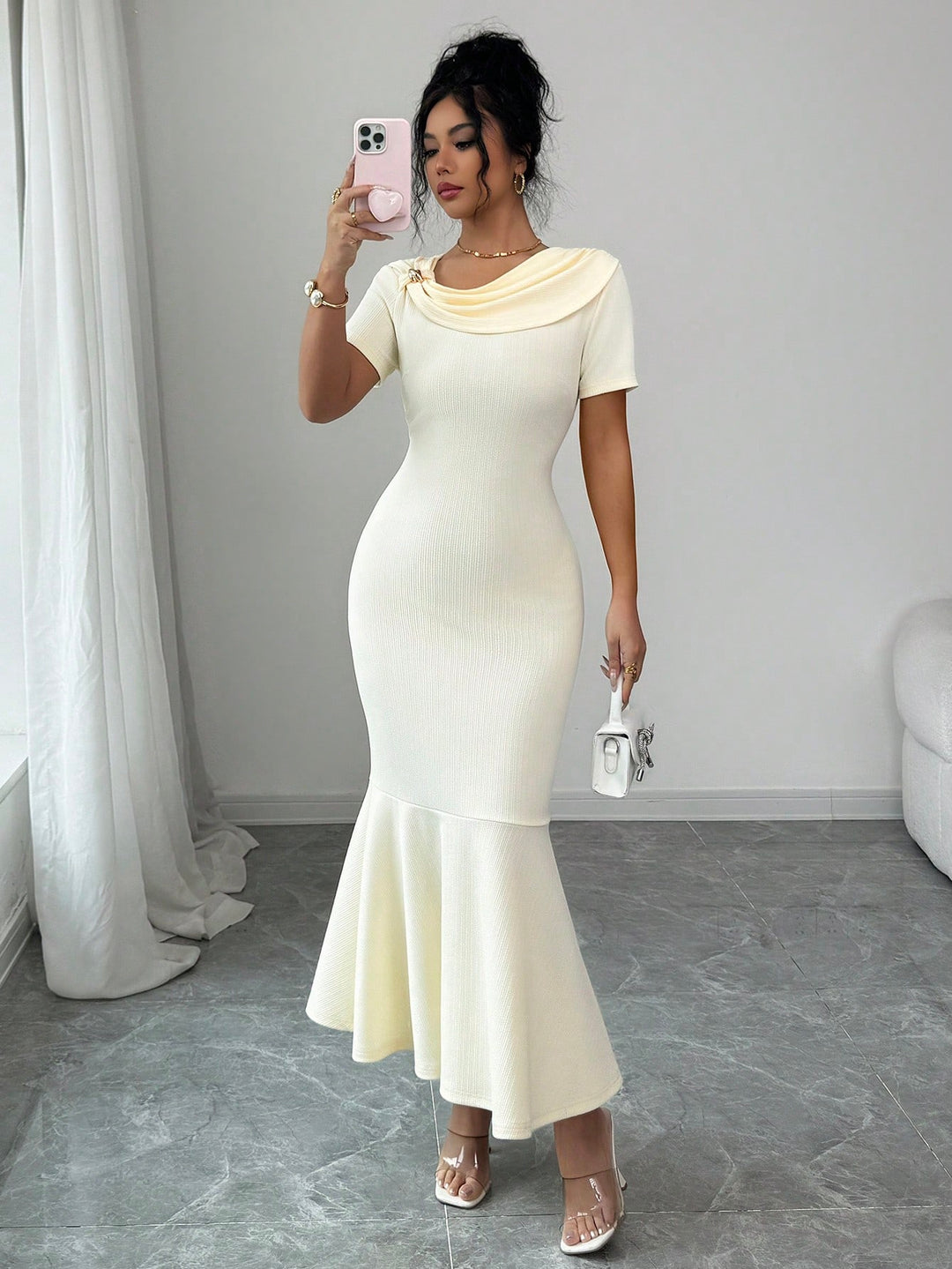 Rochie midi SHEIN, bej