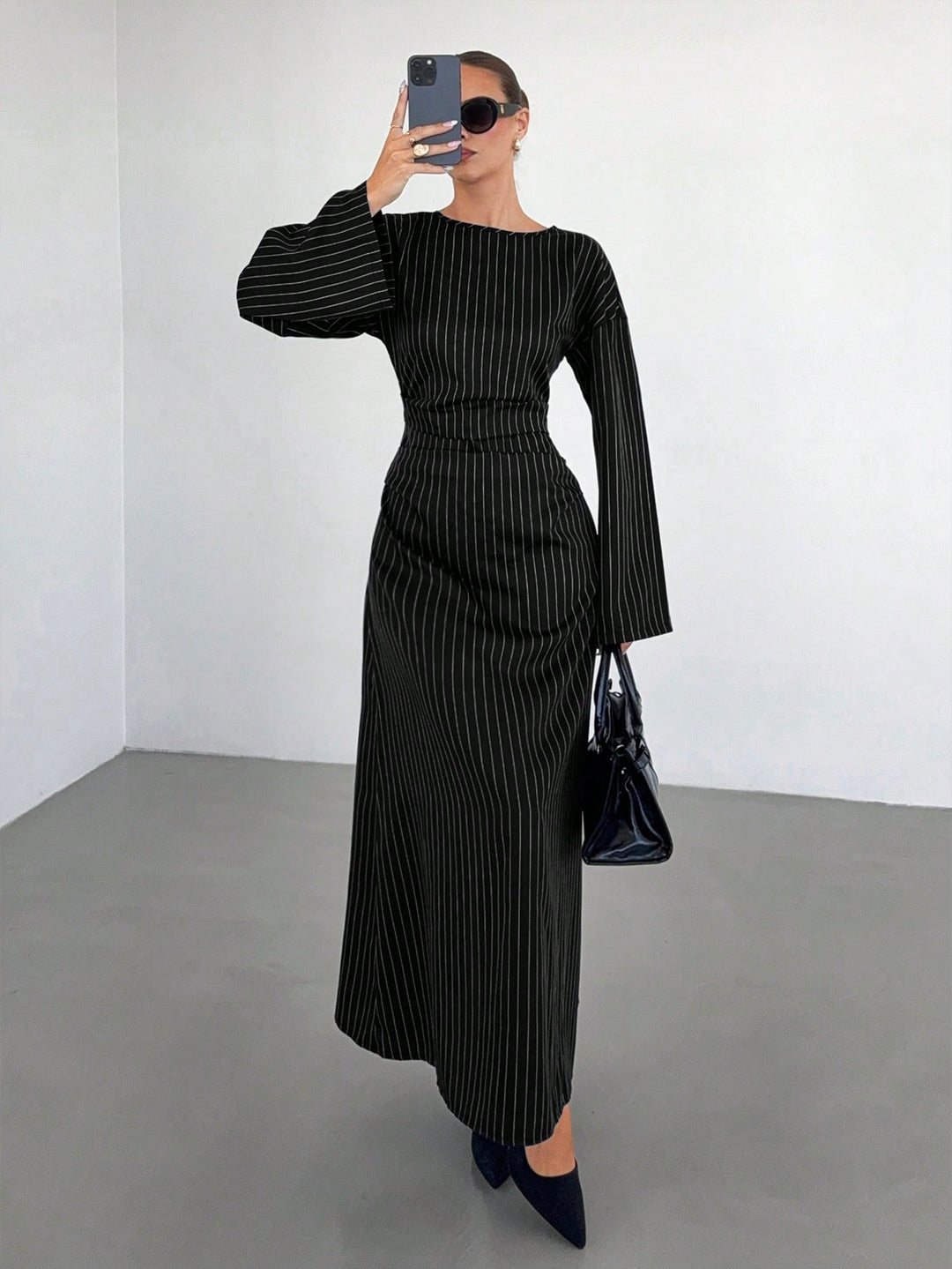 SHEIN maxi ruha, fekete
