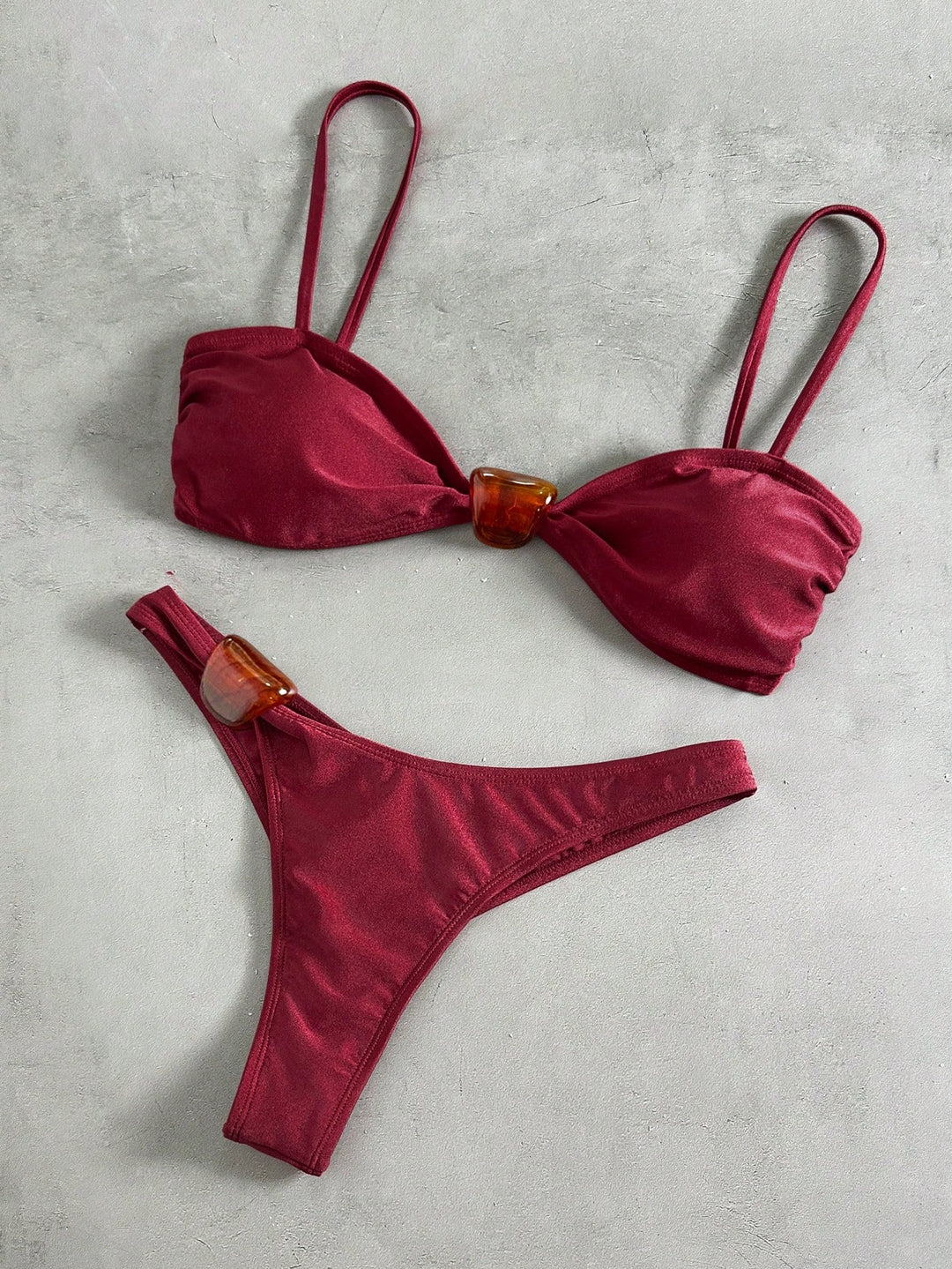 SHEIN bikini szett, bordó