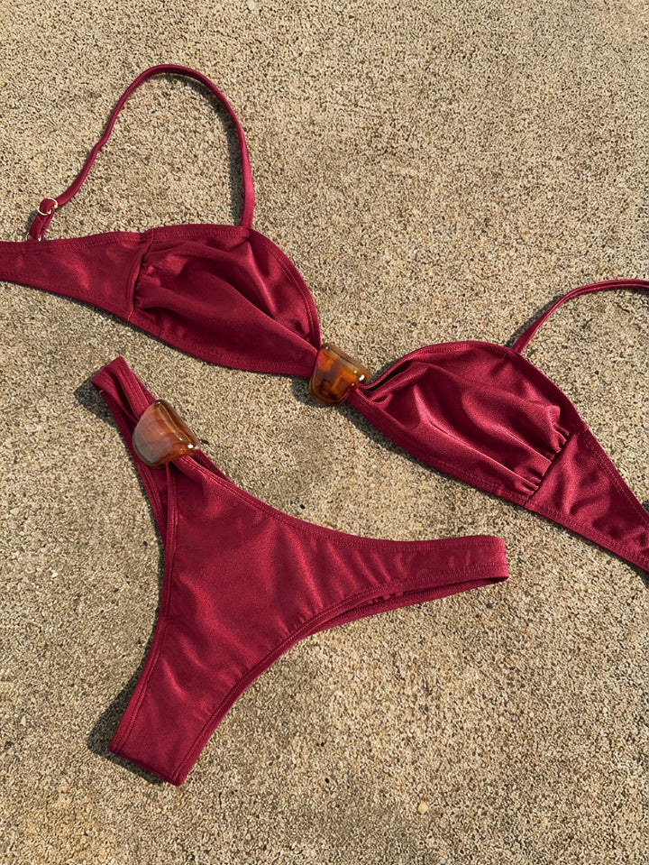 SHEIN bikini szett, bordó