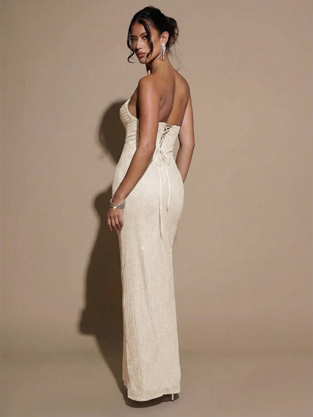 Rochie maxi SHEIN, bej