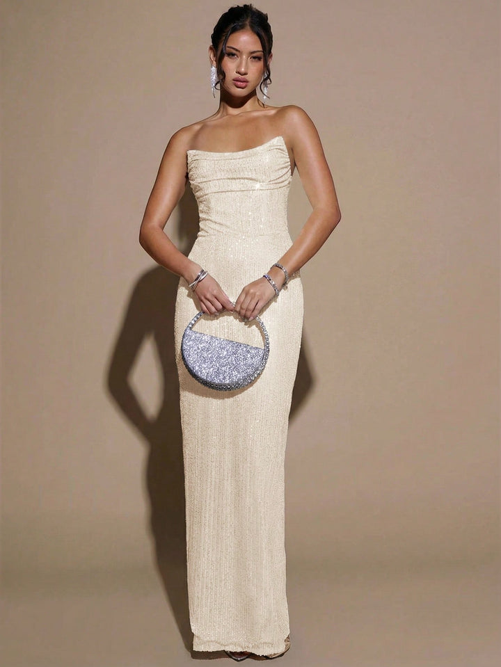 Rochie maxi SHEIN, bej