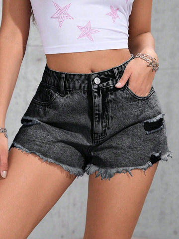 Pantaloni scurți SHEIN, negru