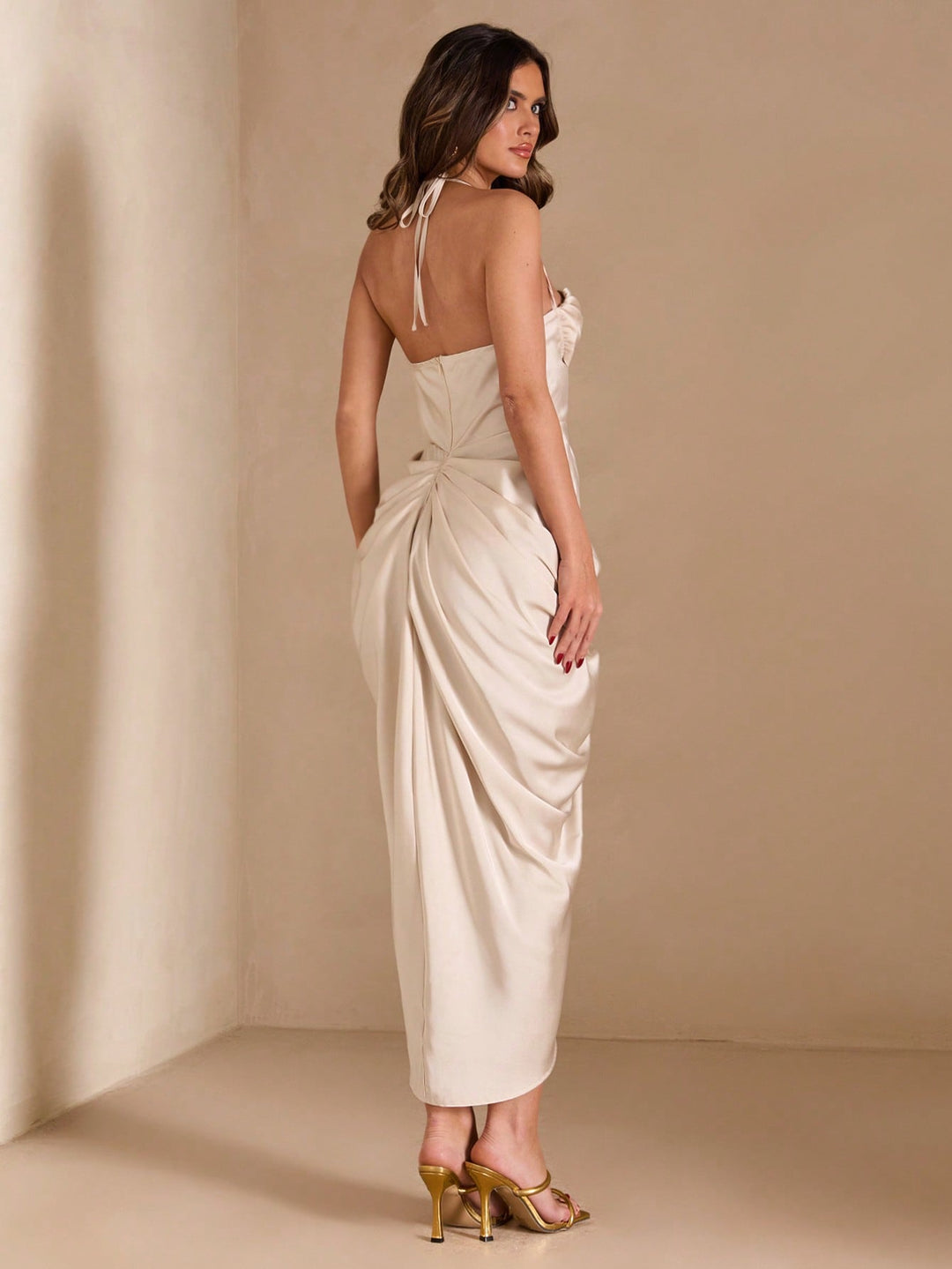 Rochie midi SHEIN, bej
