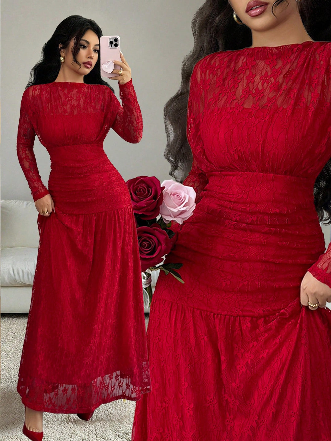 Rochie maxi SHEIN, roșu