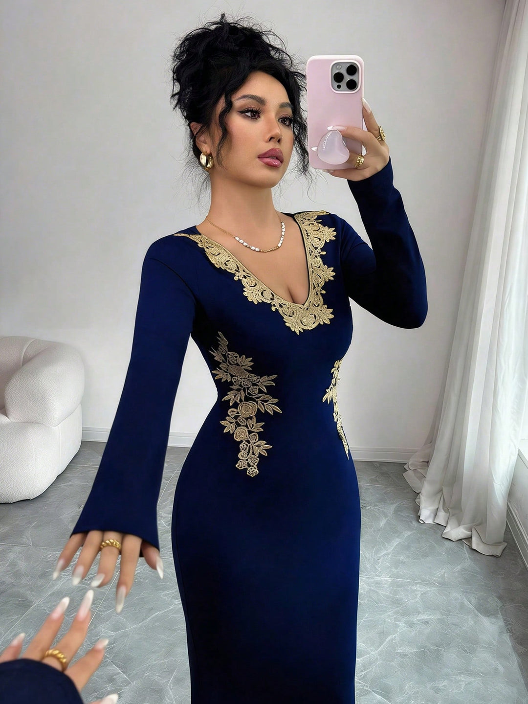 Rochie midi SHEIN, albastru
