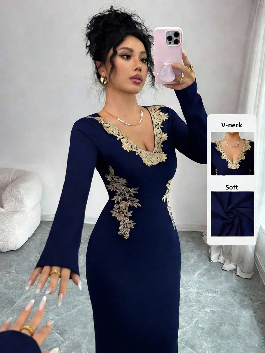 Rochie midi SHEIN, albastru