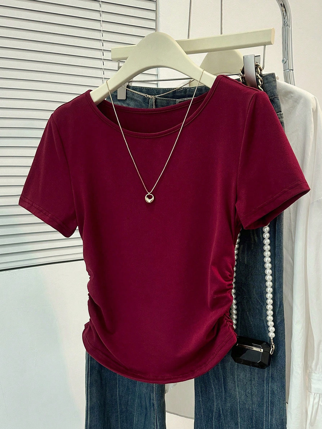 Tricou SHEIN, vișiniu