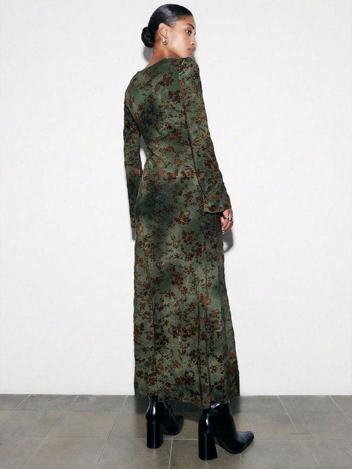 SHEIN maxi ruha, khaki