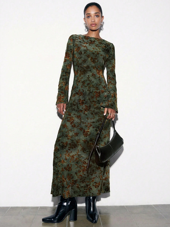 SHEIN maxi ruha, khaki