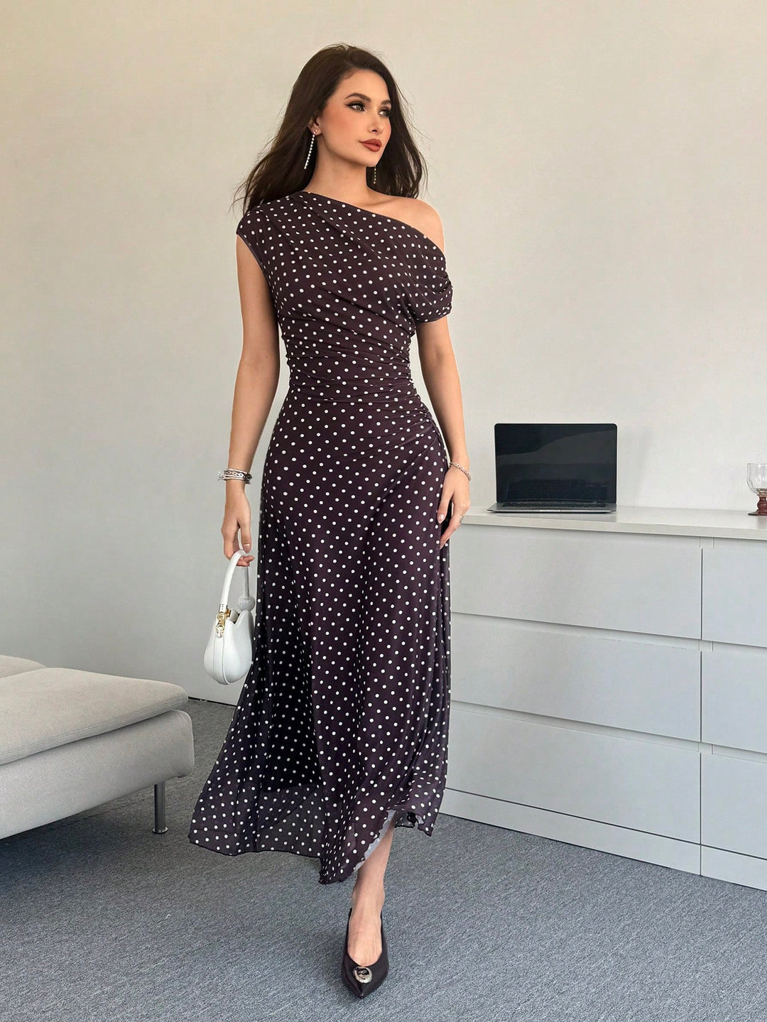 Rochie maxi SHEIN, maro