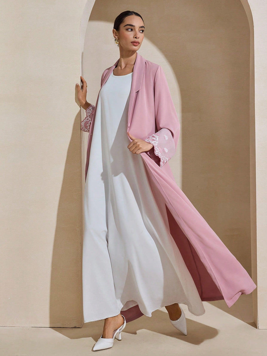 Cardigan lung  SHEIN, roz