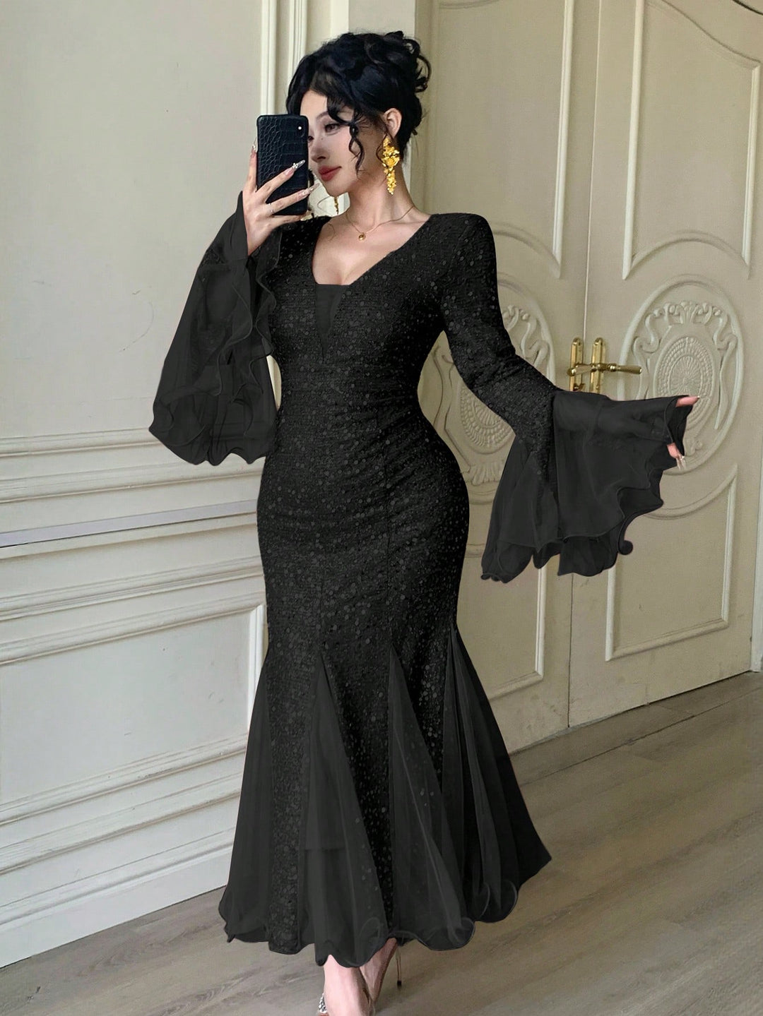 Rochie maxi SHEIN, negru