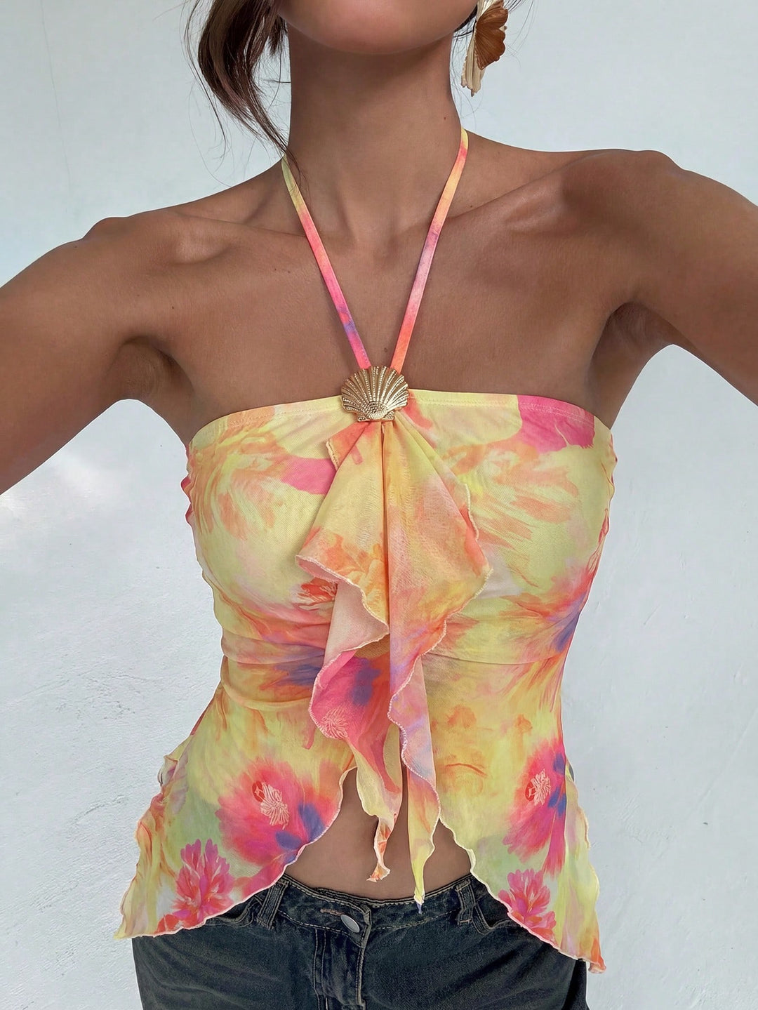 Top SHEIN, galben
