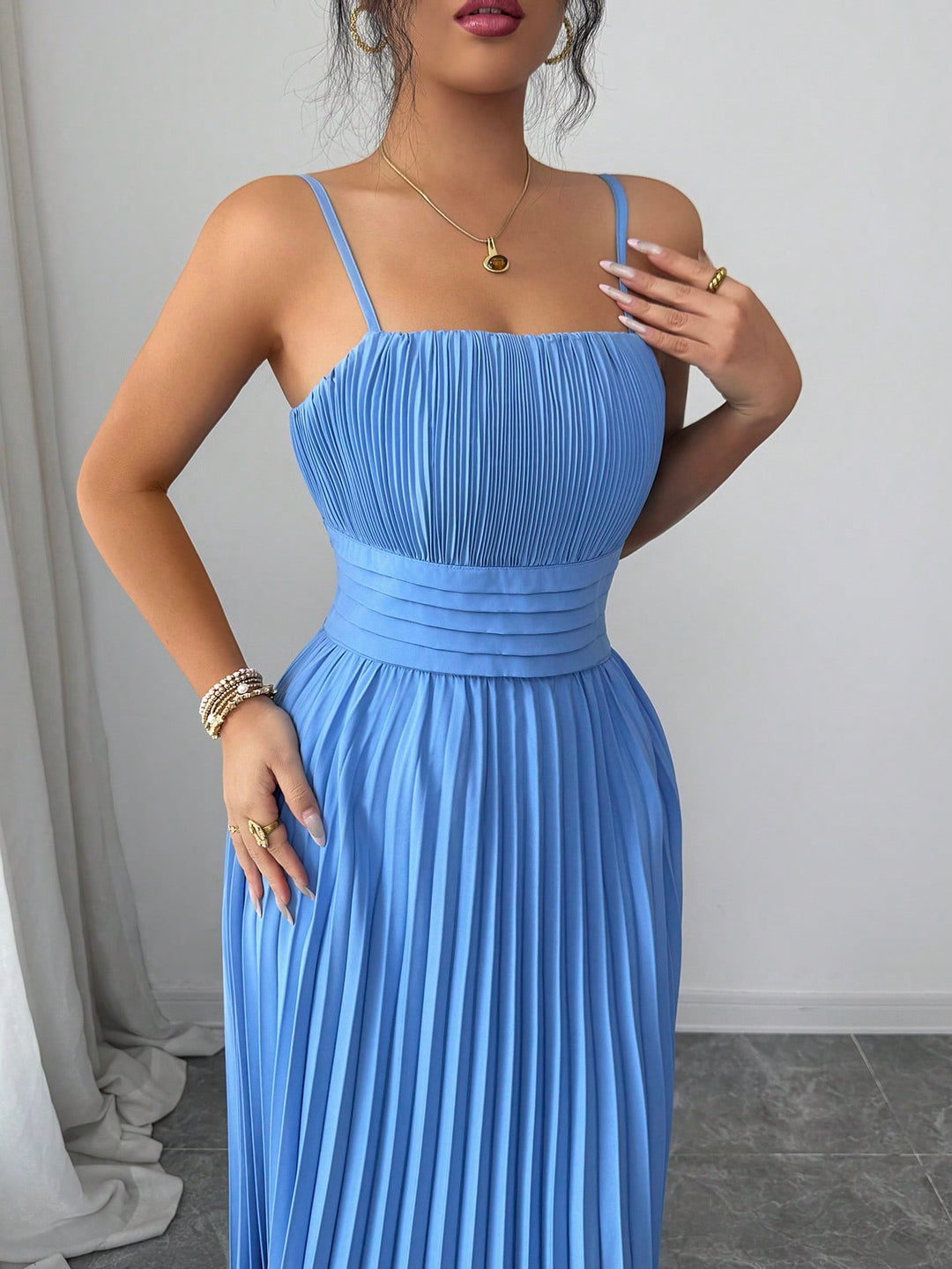 SHEIN maxi ruha, kék