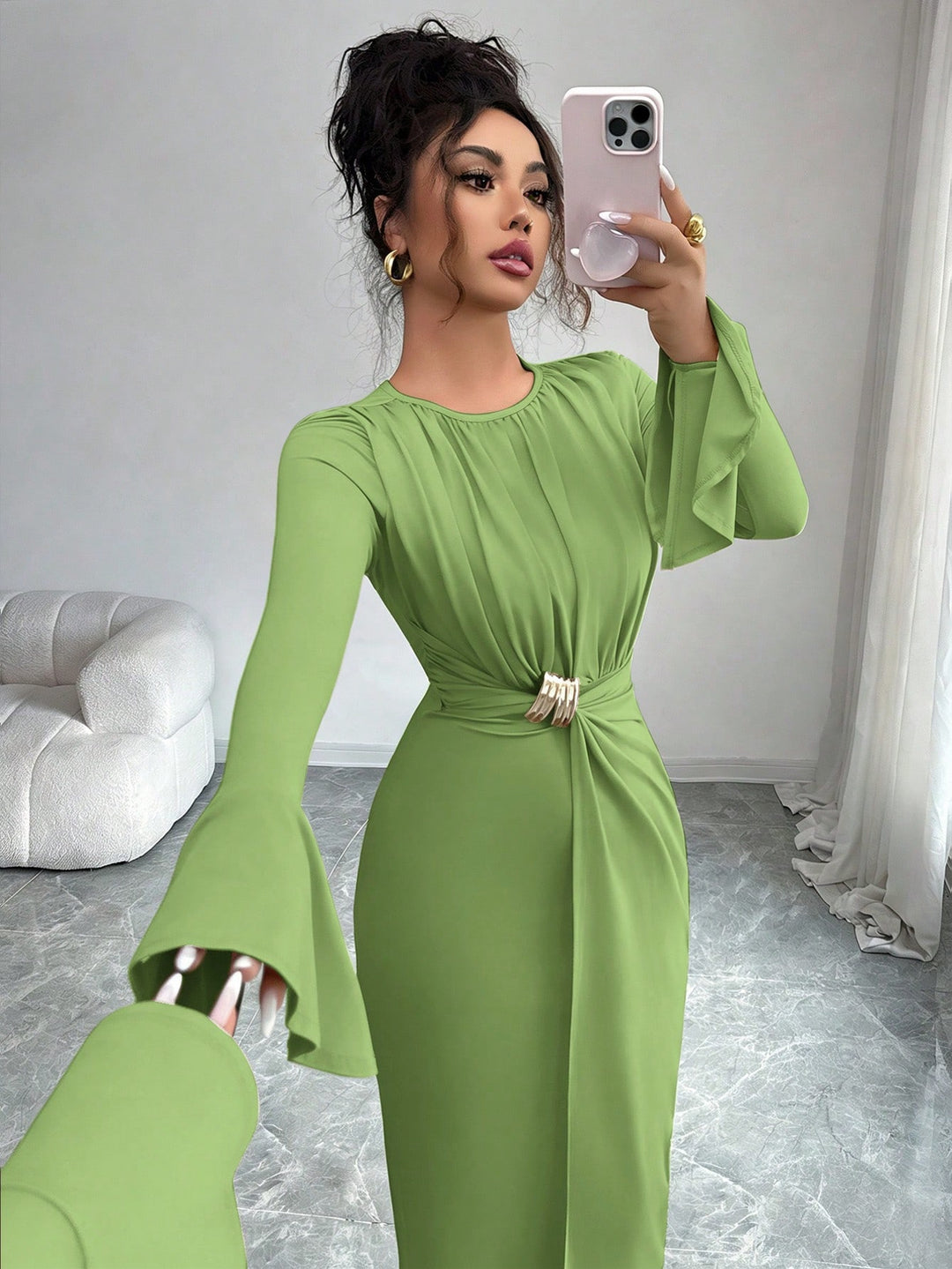 Rochie maxi SHEIN, verde