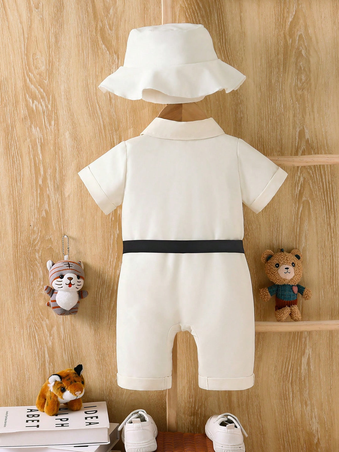 SHEIN Cream Jumpsuit and Hat Set