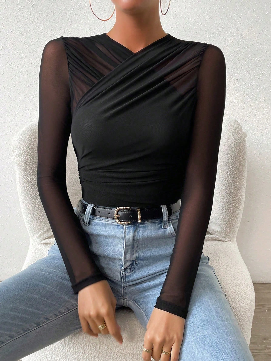 SHEIN blúz, fekete