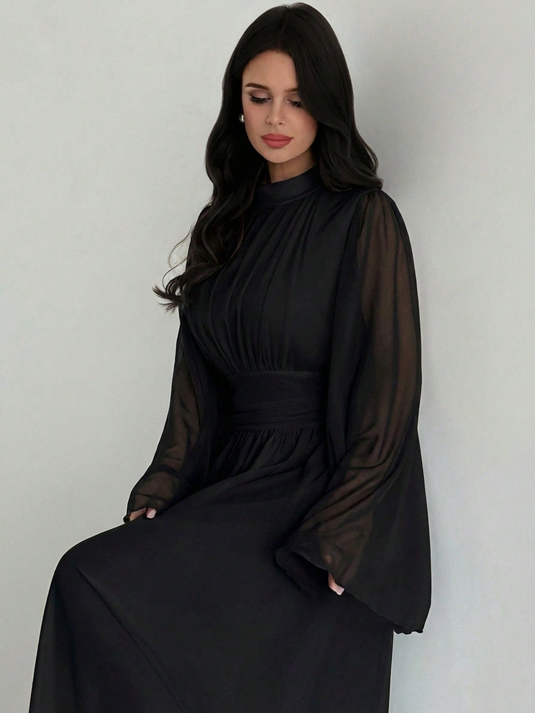 SHEIN maxi ruha, fekete