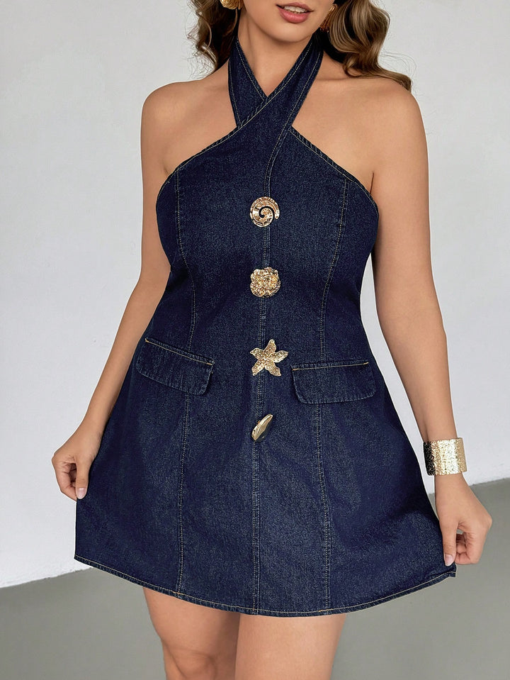 SHEIN mini ruha, kék