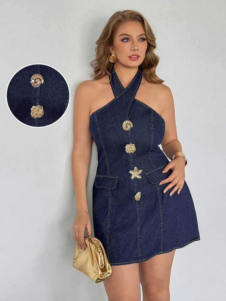 SHEIN mini ruha, kék