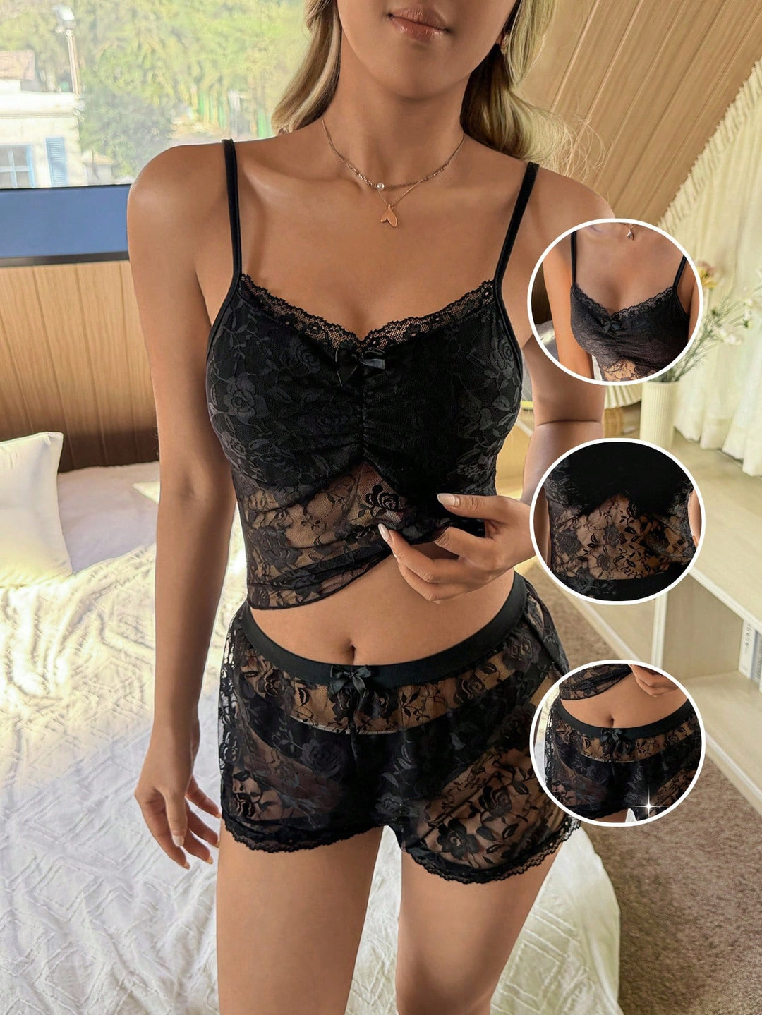 SHEIN pizsama szett, fekete