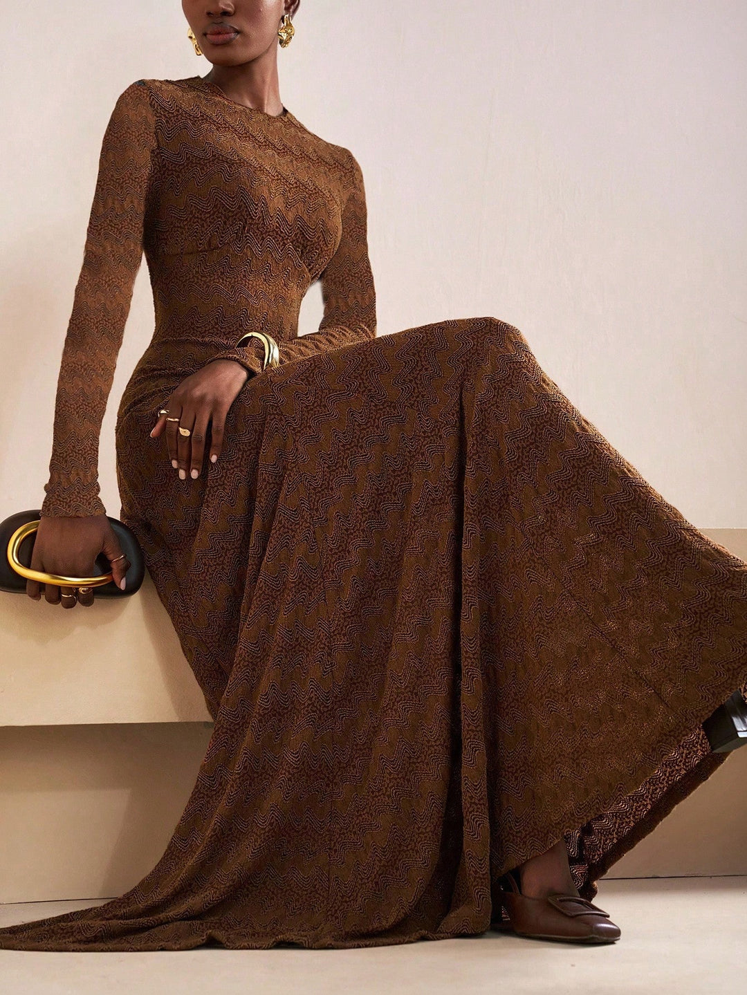 SHEIN Maxi ruha, barna
