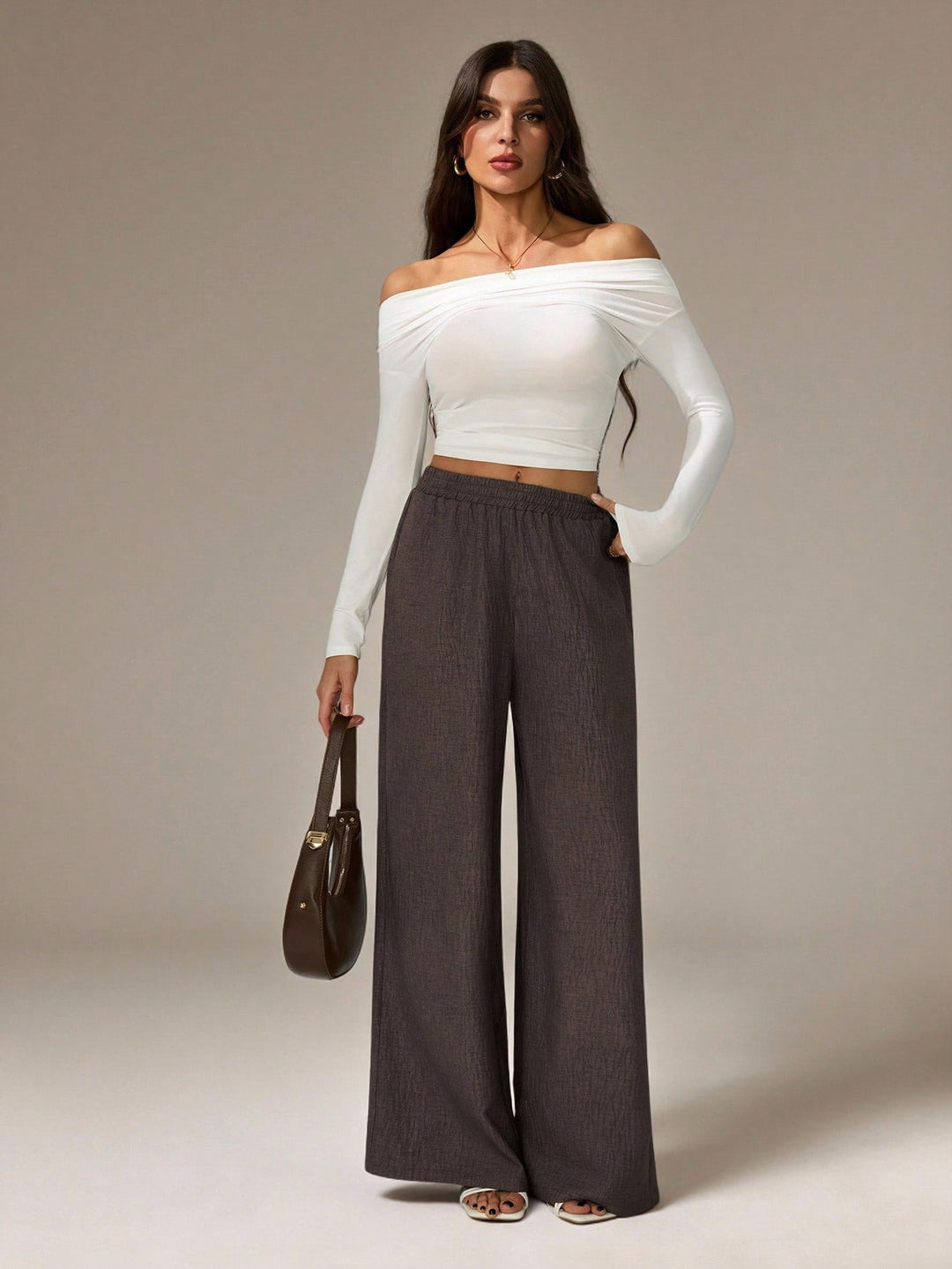 Pantaloni SHEIN, maro