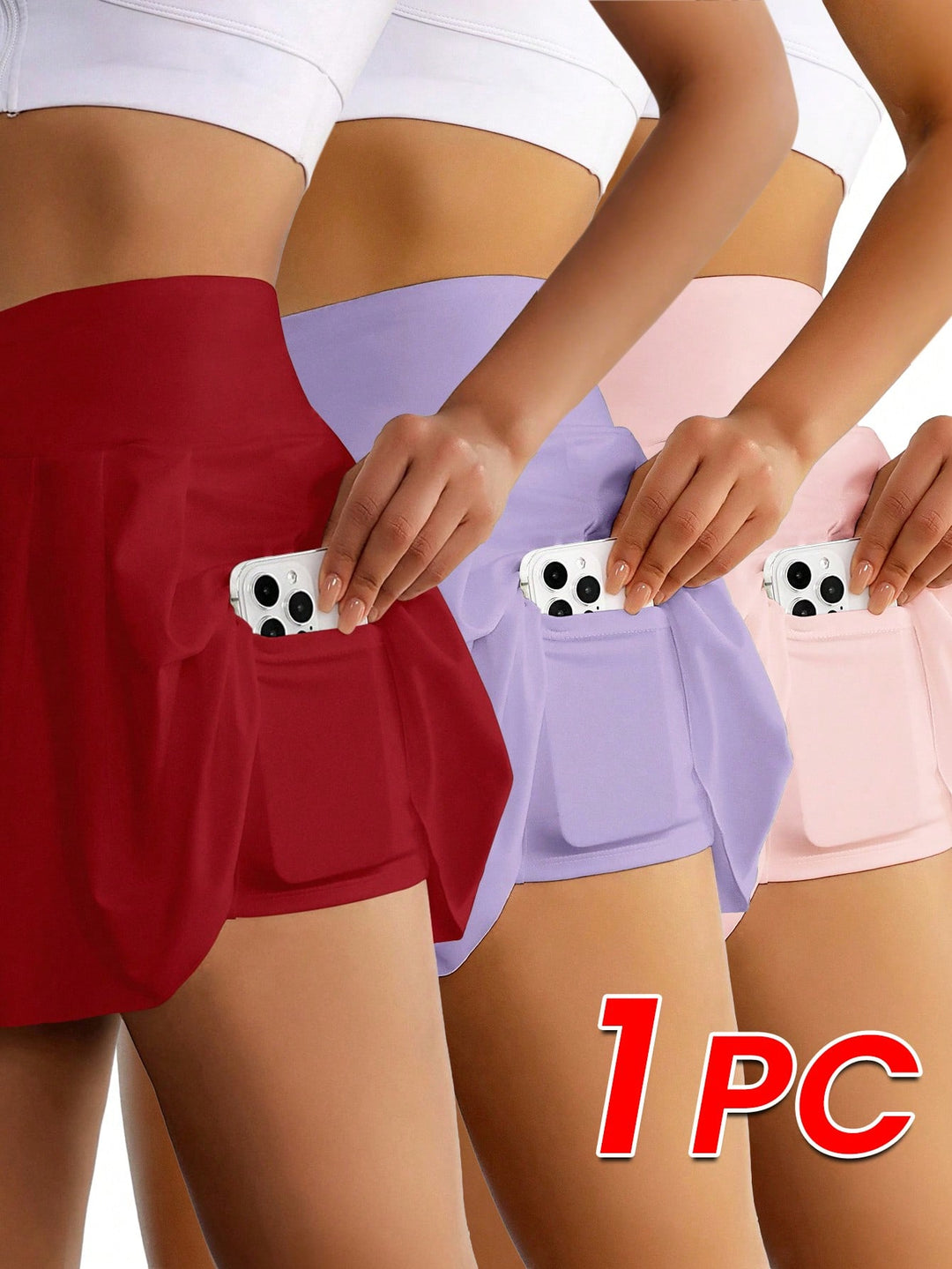 Fustă-pantalon SHEIN, roșu