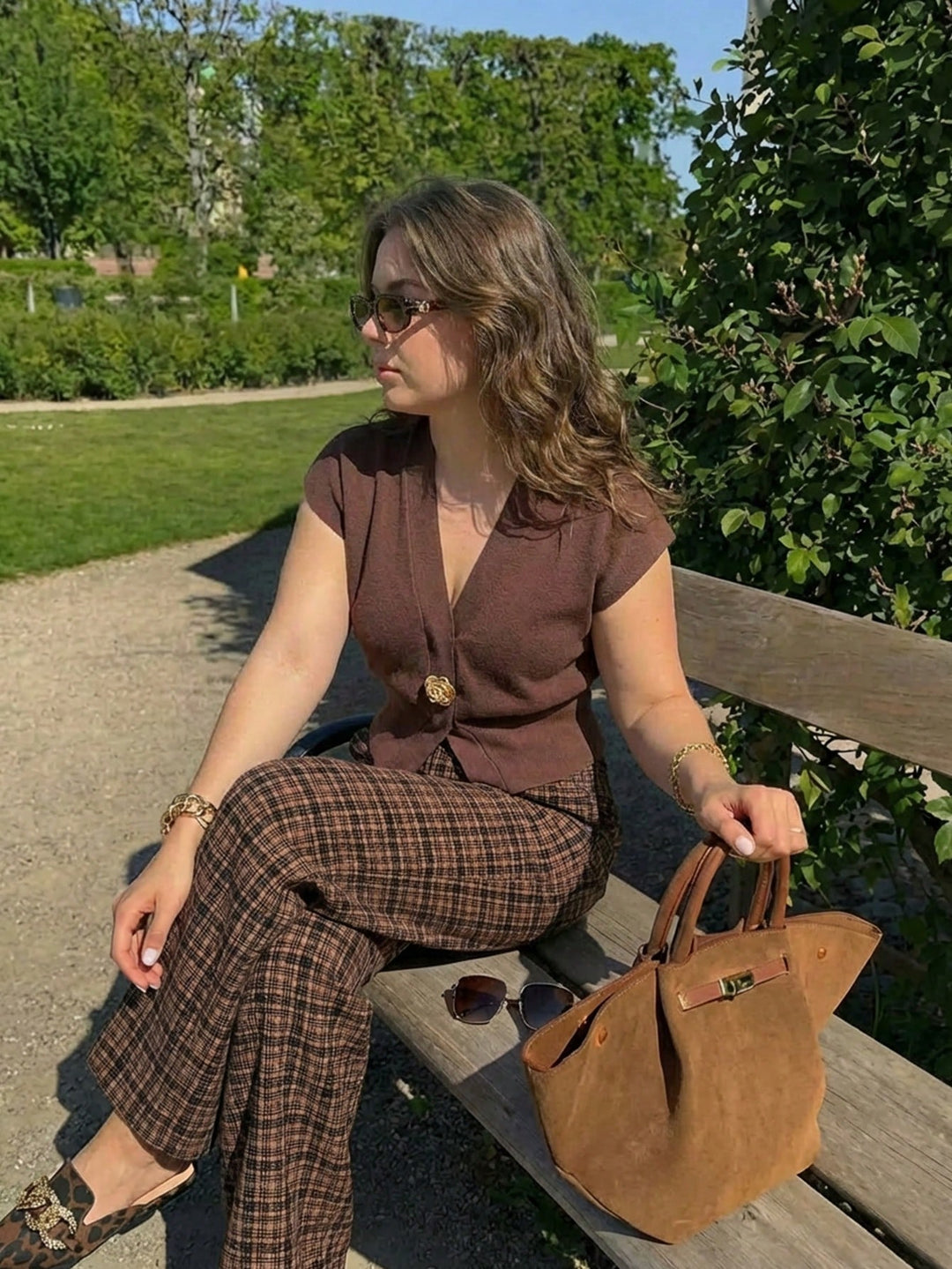 Pantaloni SHEIN, maro