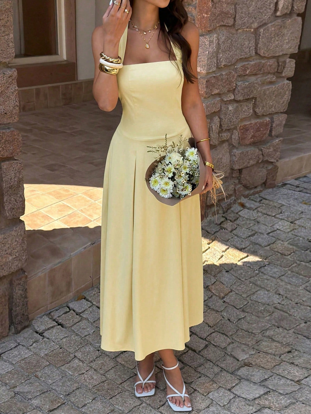 Rochie midi SHEIN, galben