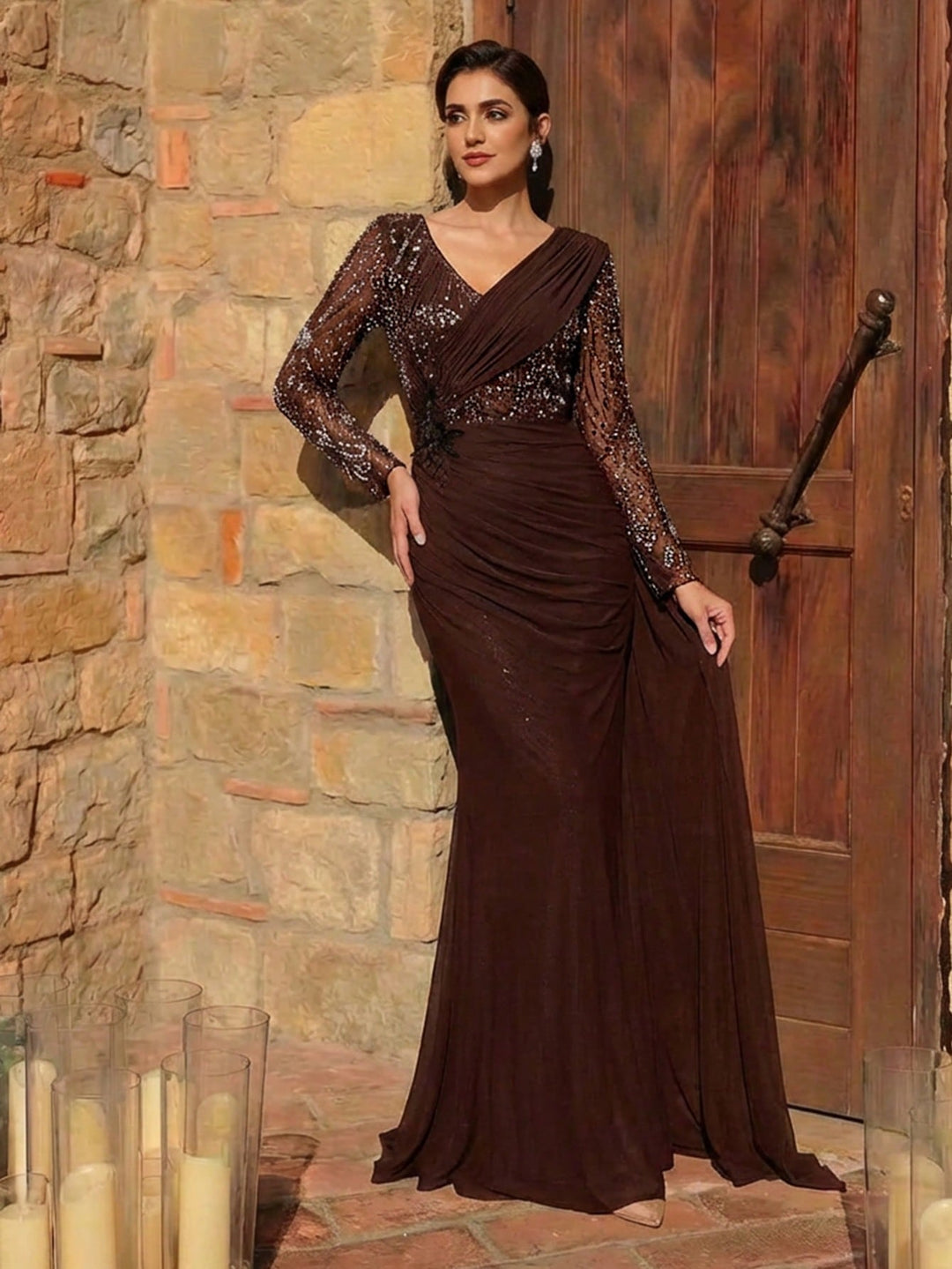 Rochie SHEIN, maro