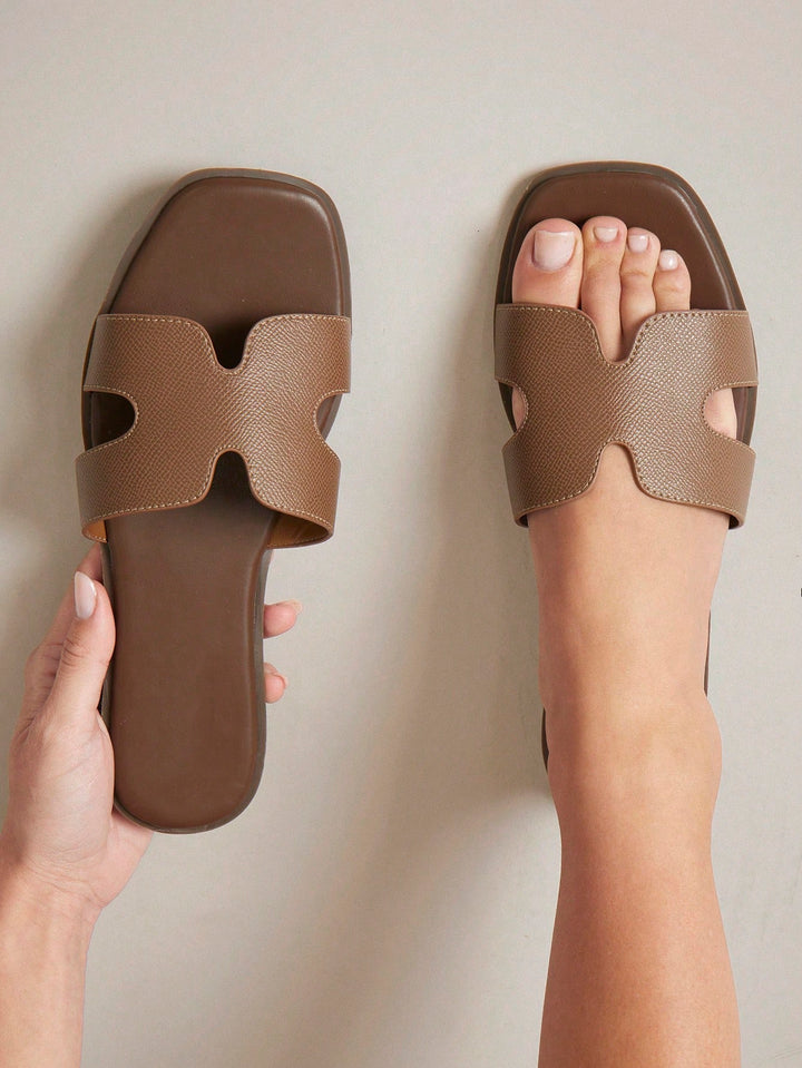 SHEIN szandál, khaki