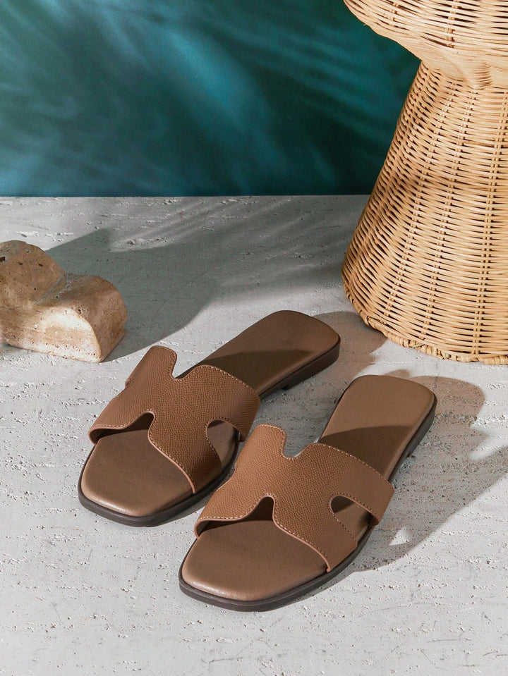 SHEIN szandál, khaki