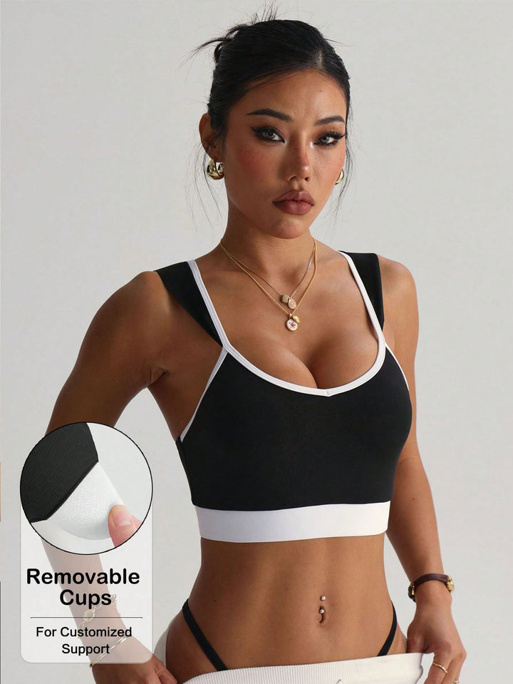 Bustieră sport SHEIN, negru