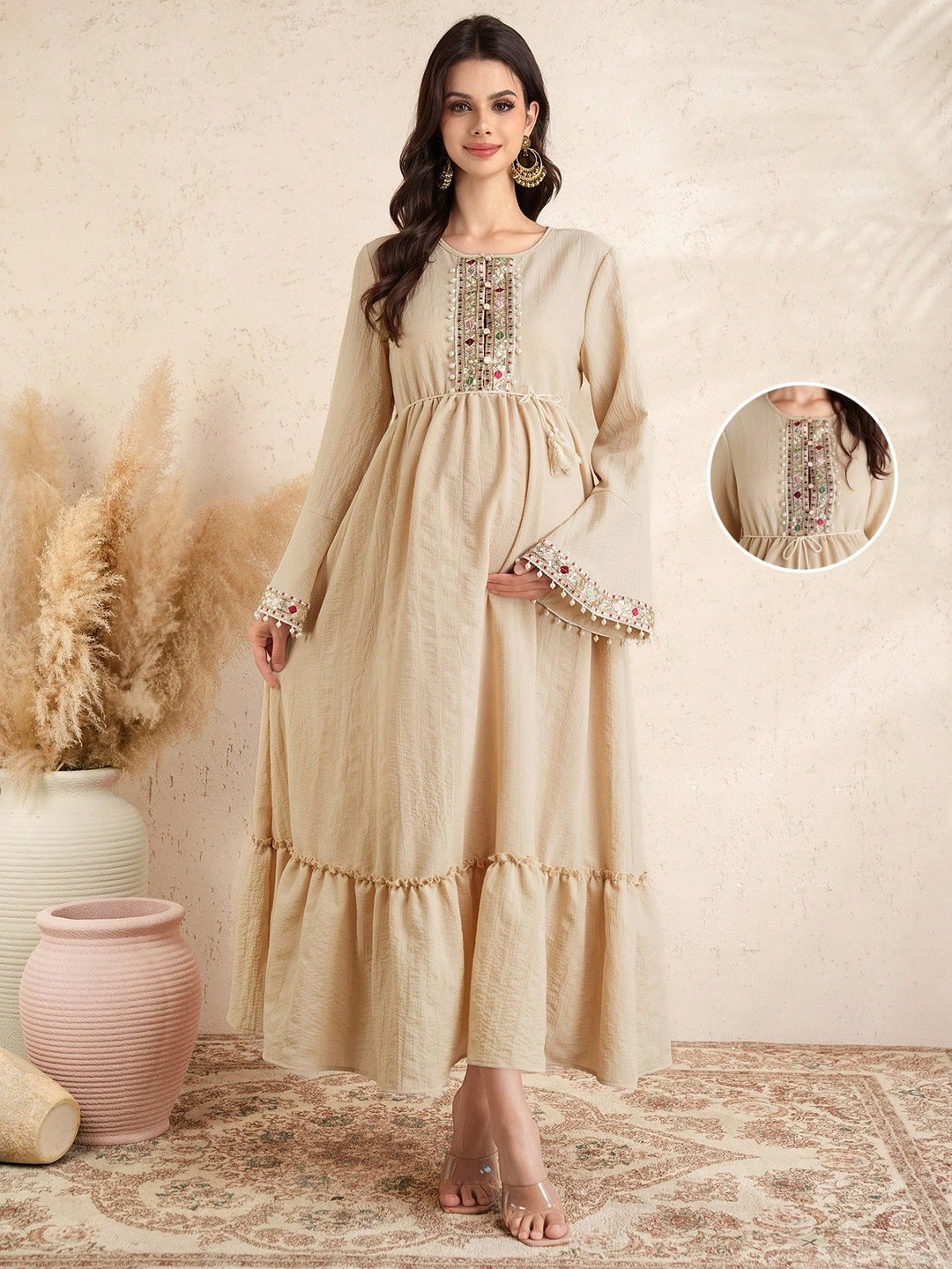 Rochie maxi SHEIN, bej